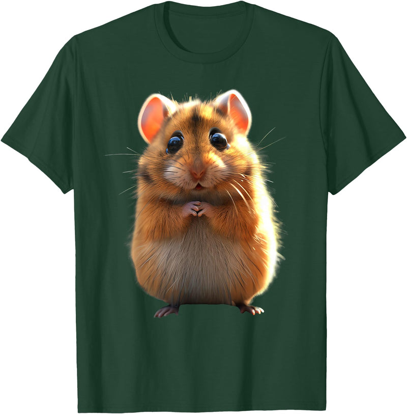 Hamster Rodent Field Hamster Cute Hamster T-Shirt - Dark Green