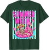Funny Halloween Summer Tropical Men Women Kids Preppy Summerween Skeleton Beach Party Halloween Vibes T-Shirt - Dark Green