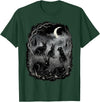 Midnight Woodland Rabbit Art Apparel Graphic Tees Creepy Black Rabbits Moonlit Forest Gothic Horror Halloween T-Shirt - Dark