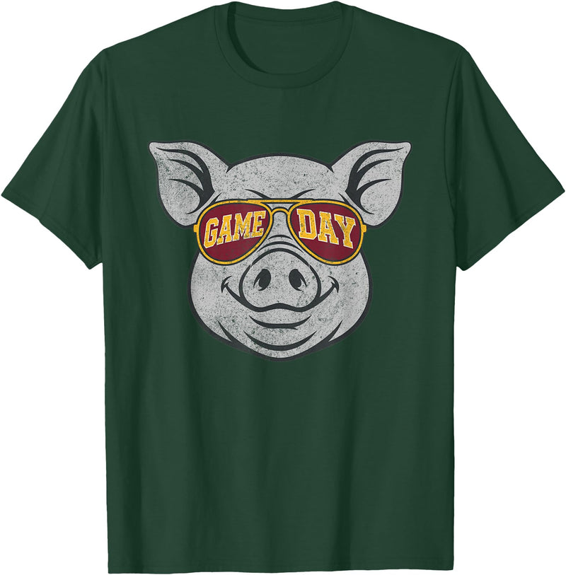 Game Day Pig Tee-TShirt Gifts Game Day Pig T-Shirt - Dark Green