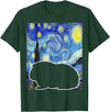 Starry Night Guinea Pig Lover Painting Guinea Pig Starry Night Van Gogh Guinea Pig Lover T-Shirt - Dark Green