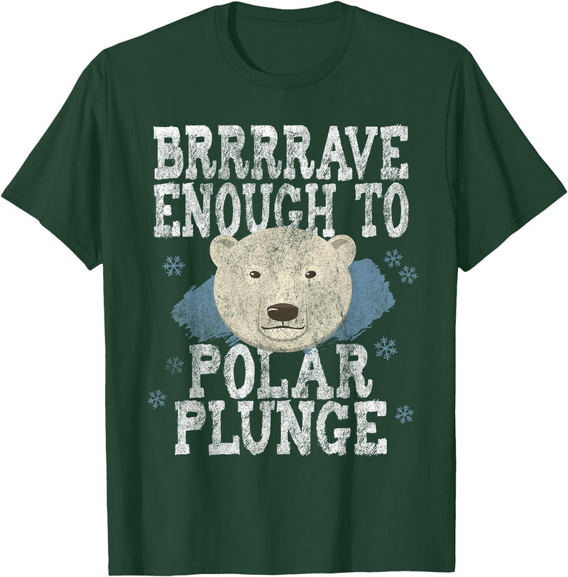 Take The Plunge Designs Funny Polar Bear Plunge Joke - Brrrr Cold Water Event T-Shirt - Dark Green