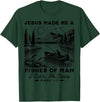 Fisher of Man Mark 1:17 Christian Scripture Jesus Fishing T-Shirt - Dark Green