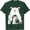 click here for better animal tees cute Polar bear and penguin bird fish lovers animal friends T-Shirt - Dark Green