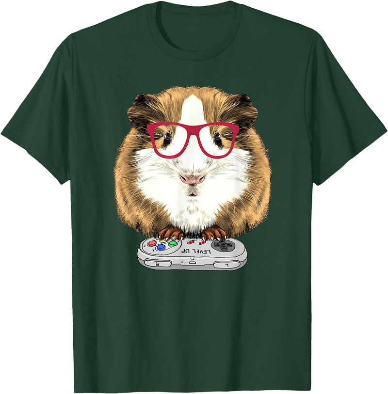 Guinea pig Rodent Game Lover Clothing Co. Guinea pig Video Game Wildlife Animal Guinea pig Gamers T-Shirt - Dark Green
