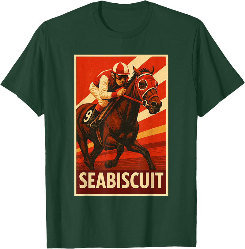 Handicapping Horse Gear Seabiscuit Horse, Horse Racing, Del Mar, Santa Anita, Horses T-Shirt - Dark Green