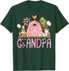 Pink Farm Cow Gender Reveal Grandpa Pink Farm Animal Birthday Kids Matching Family T-Shirt - Dark Green