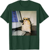 Funny Hamster Meme Cyber Hamster Meme Smoking Humor Computer T-Shirt - Dark Green