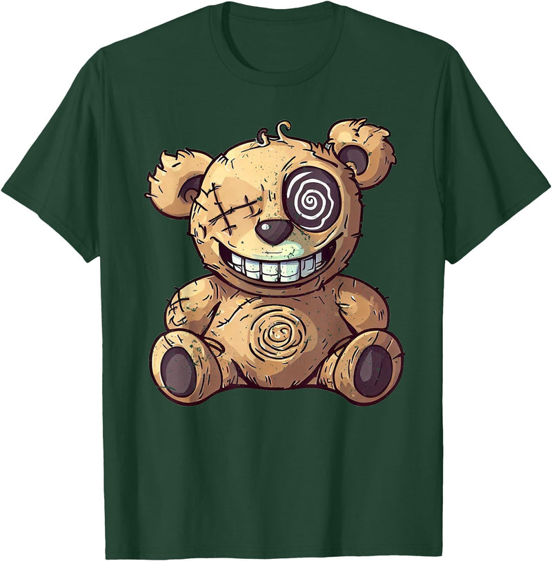 TeezooDesigns Stitched Up Teddy Bear T-Shirt - Dark Green