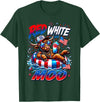 Cute Red White Moo Highland Cow 4th July Summer Red White and Moo Highland Cow 4th July 250 Years Patriotic T-Shirt - Dark