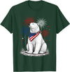 Polar Bear America's 250th 4th of July Outfit Polar Bear America's 250th Patriotic Fireworks Animal Lovers T-Shirt - Dark Green