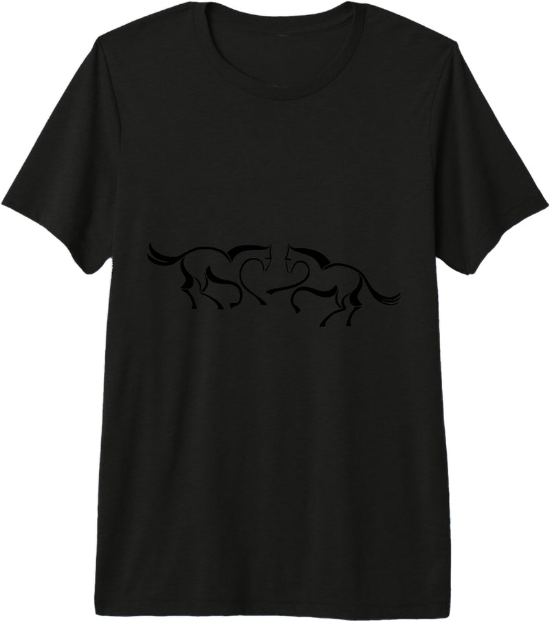 Clothing25 Horses! Premium Tri-Blend T-Shirt - Straight - Black