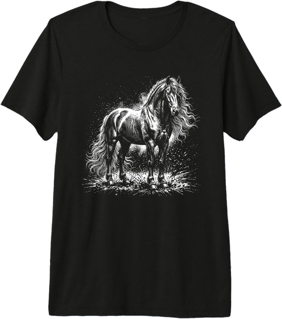 Horse Tee Horse Premium Tri-Blend T-Shirt - Black