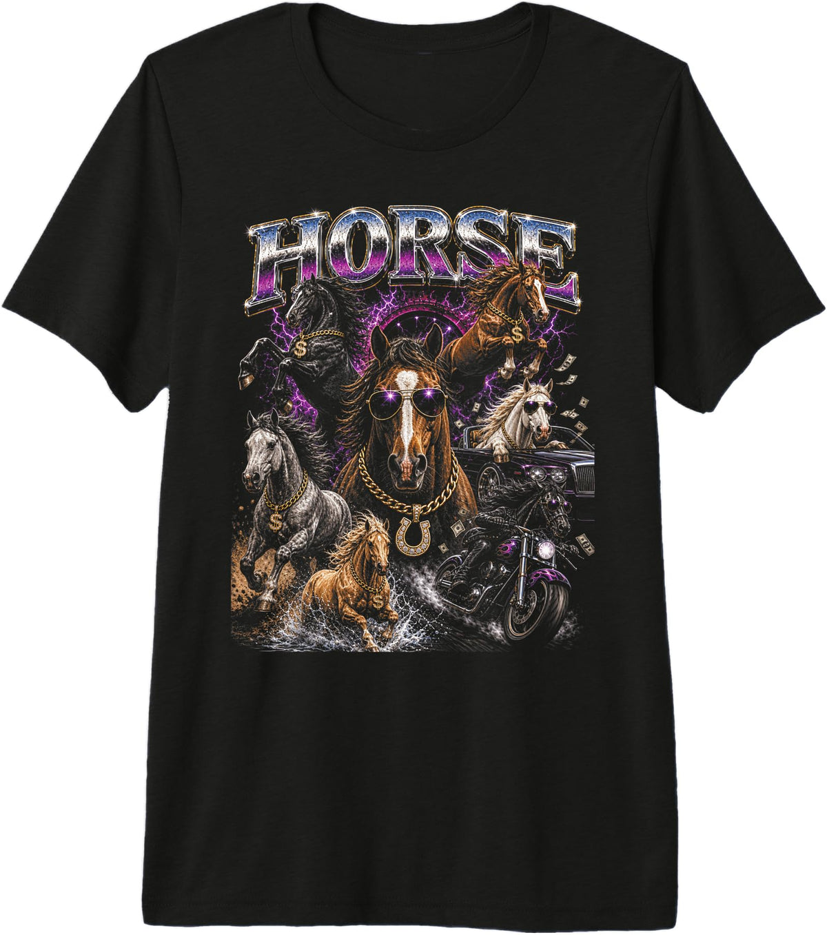 Horse Premium Tri-Blend T-Shirt - Black