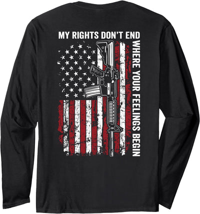 My Rights Don't End AR-15 Flag Long Sleeve Shirt