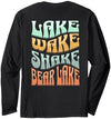 Bear Lake Utah Lake Wake Shake Bear Lake Idaho Long Sleeve T-Shirt - size chart