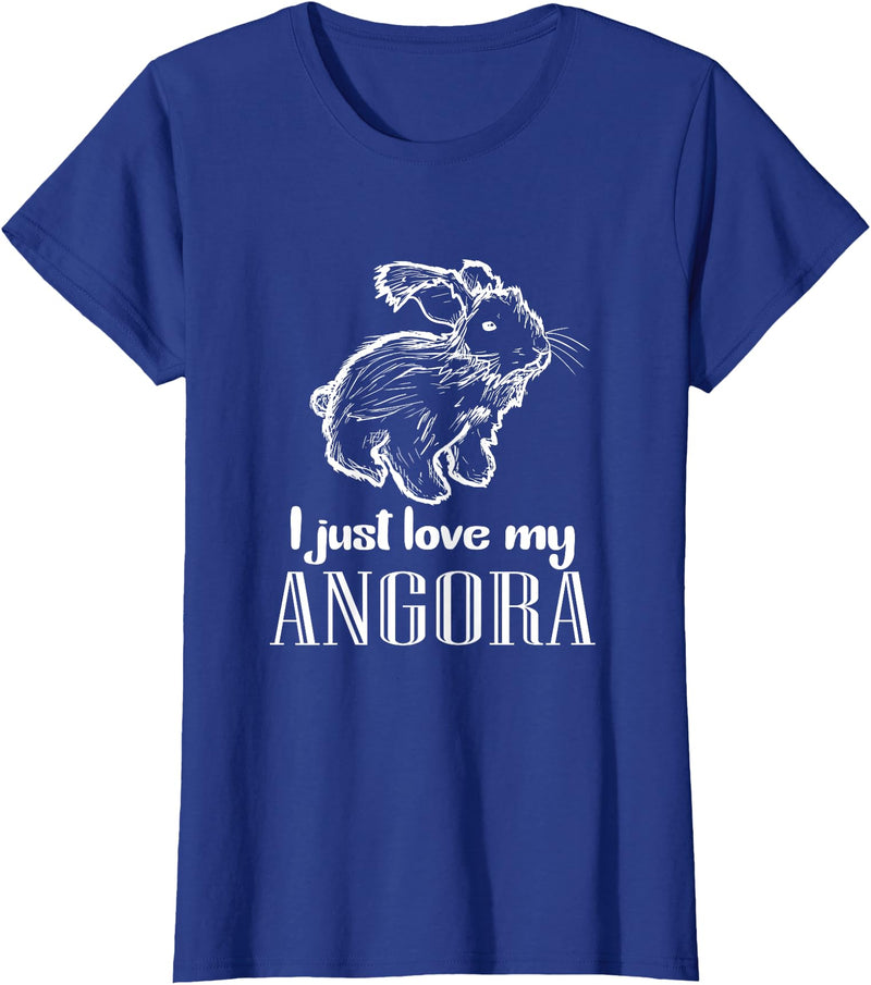 I Just Love My Angora Rabbit Bunny Rabbit T-Shirt in Royal Blue