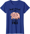 Just A Girl Who Loves Pigs T-Shirt - Royal Blue