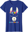 Llama Shirts & Alpaca Gifts Mama Llama Mom Christmas Birthday Mothers Day T-Shirt - Royal Blue