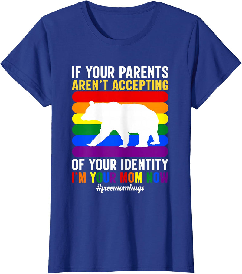 SOMMAS PRIDE Free Mom Hugs Proud Mama Bear Lgbt Gay Pride Lgbtq Parade T-Shirt - Royal Blue