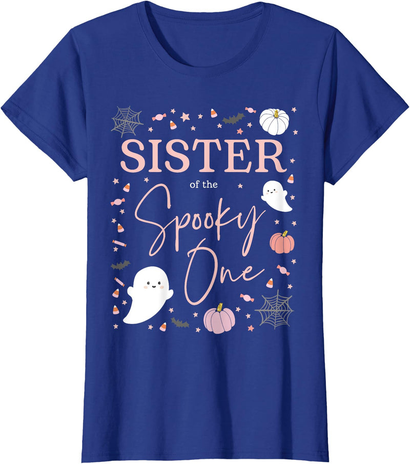 Spooky One First Birthday 1st Cute Pink Halloween Sister of The Spooky One Girl First Birthday Pink Halloween T-Shirt -