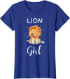 Lion Girl TShirtz & More Funny Lion Girl Shirt Artistic Cute Animal Lion Lover T-Shirt - Royal Blue