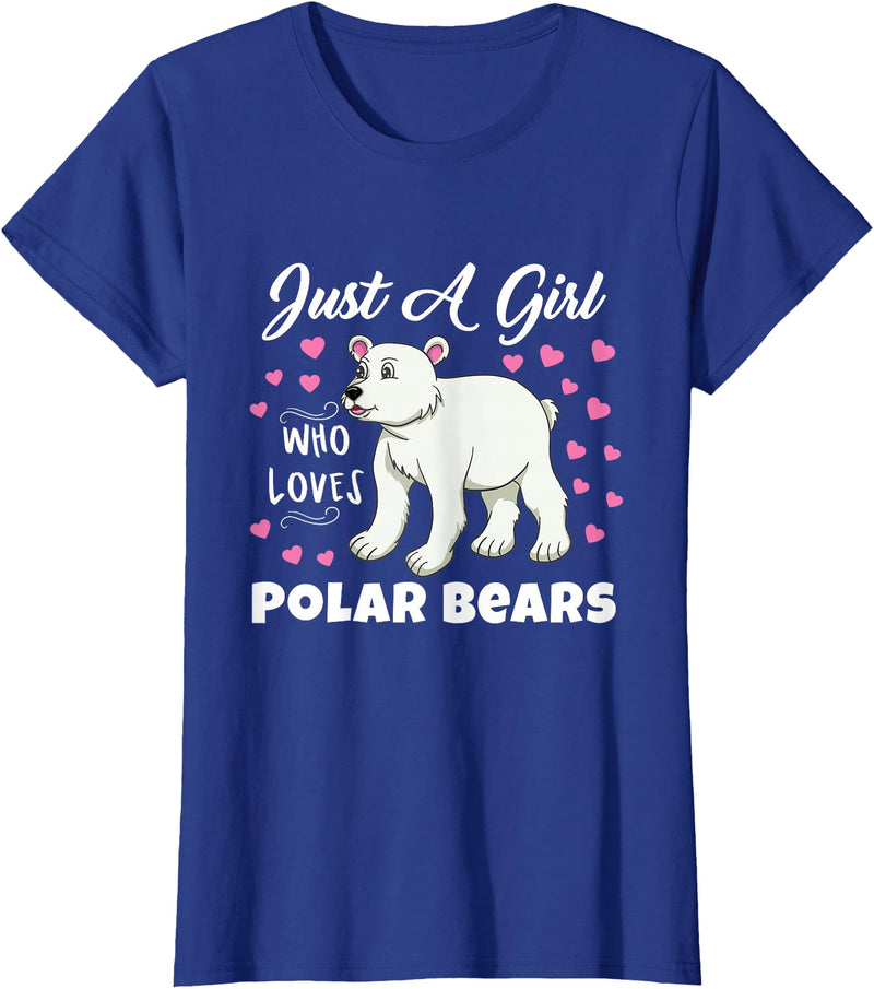 Hiking Lover Design Just A Girl Who Loves Polar Bears T-Shirt - Royal Blue