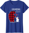 Papa & Mama Bear Outfit Grandma Bear Christmas Pajama Red Buffalo Plaid T-Shirt - Royal Blue