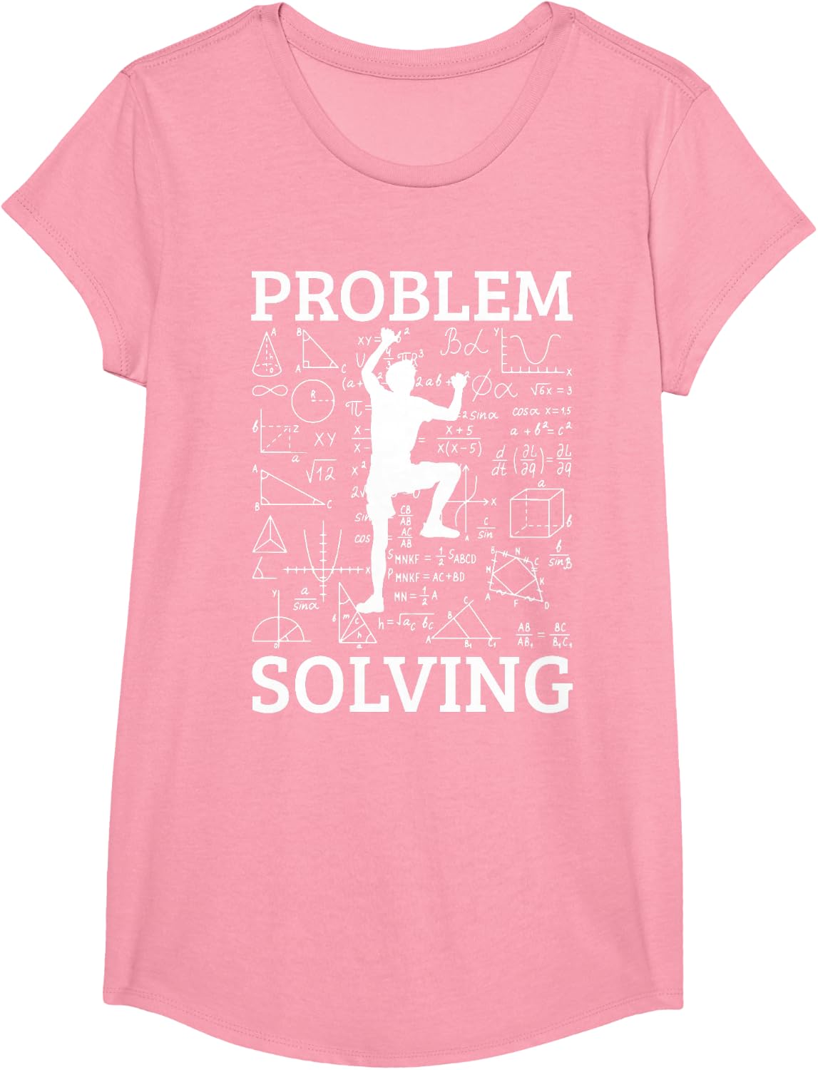 Climbing Problem Solving Rock Climber Bouldering Climb Wall T-Shirt - Girls Pink