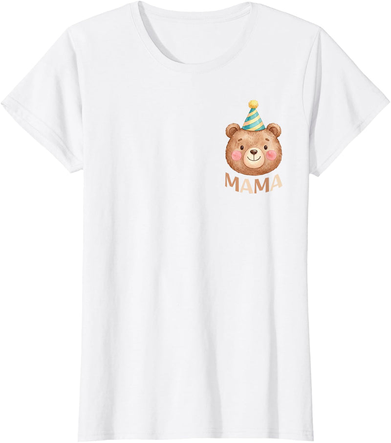 Beary First Birthday Family Matching Party TEE Mama Bear 1st Birthday Boy Girl Family Matching Party T-Shirt - White