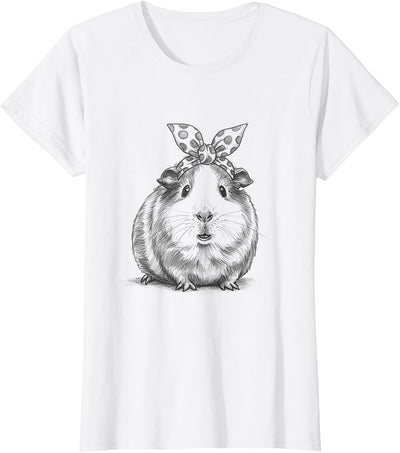 Cute Guinea Pig Drawing Art Design For Girls T-Shirt