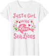 Sea Lion Just A Girl Who Loves Sea Lions Gift T-Shirt - As Pictured