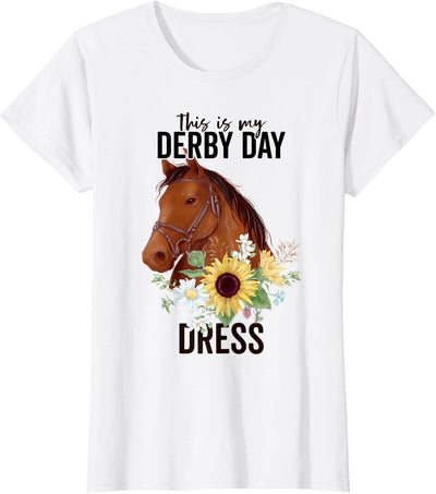 This Is My Derby Day Dress Outfit for Women This Is My Derby Day Dress Horse Flowers Women Horse Racing T-Shirt
