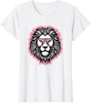 BALARI Cute Pink Lion Wild Animal Lion Lover Women Girls T-Shirt - White