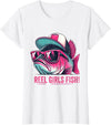 Reel Girl Fish Fishing Fisherwomen Gifts Shirt Reel Girl Fish Fishing Fisher Bass Fish T-Shirt - White
