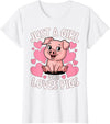 Magical and Funny Pig Farmer Gifts Just a Girl who loves Pigs T-Shirt - White