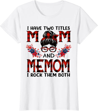 Cow I Have Two Titles Mom and Memom Red Buffalo Mothers Day T-Shirt