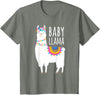 Mama Llama Lover Gifts by Memme Baby Llama Shirt for Girls, Daughter T-Shirt - Olive Heather