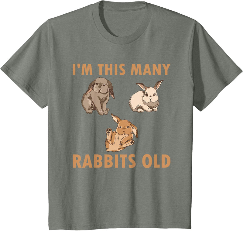 Cute Kids Rabbit Lover Bunny Graphic T-Shirt in Olive Heather