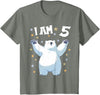 5 years old 5th birthday Polar Bear 5 Years old 5 birthday Polar Bears Boy girl Polar Bear T-Shirt - Olive Heather