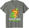 Lion Birthday Gift Cute Animals Lion 4th Birthday For Kids Four Years Old T-Shirt - Olive Heather