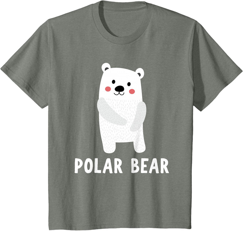 Cute Animal Shirts For Kids Co Polar Bear Shirt Boys Girls Cute Polar Bear Gift T-Shirt - Olive Heather
