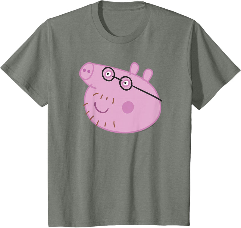 Peppa Pig Daddy Pig Head Shot T-Shirt - Olive Heather