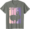 7th Birthday Gift Bunny Rabbit Fan 7 Years Old Girl T-Shirt in Olive Heather