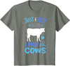 Kids Cow Just A Boy Who Loves Cows Gift for Cow Lovers T-Shirt - Olive Heather