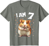 7 Years old 7 birthday Hamsters Boy Girl Hamster T-Shirt - Olive Heather
