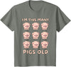 Pigs lover Birthday Gifts Toddler I'm This Many Pigs Old - 9th Birthday Pig 9 Years Old Bday T-Shirt - Olive Heather