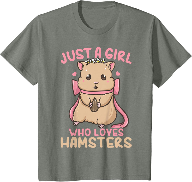 Kids Hamster Just A Girl Who Loves Hamsters T-Shirt - Olive Heather