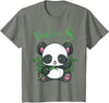 Girls Panda Birthday Tee Shirts Co. Panda 8th Birthday T Shirt Girls Gift Birthday Outfit Age 8 T-Shirt - Olive Heather
