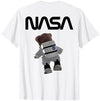 NASA Astronaut Teddy-Bear Worm Logo T-Shirt - size chart